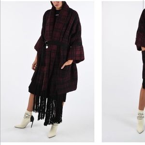 DIESEL fringe check coat size S brand new